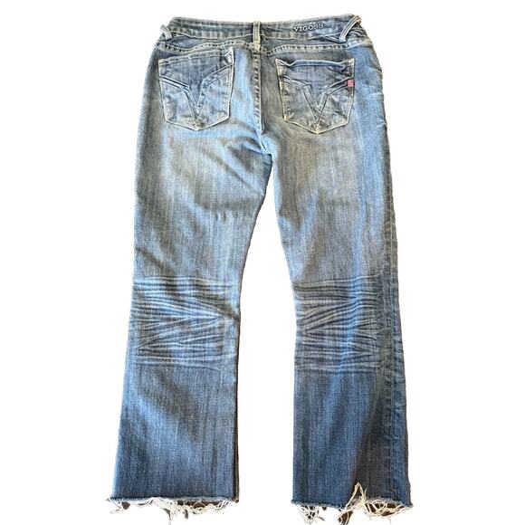 Vigoss Bootcut Jeans Women’s Size 27 27x33 Denim Stretch Distressed Raw Hem - Picture 10 of 16